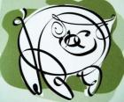 Το γουρούνι, ένδειξη του χοίρου, η χρονιά του γουρουνιού στην κινεζική αστρολογία. Το τελευταίο από τα δώδεκα ζώα στην κινεζική Zodiac